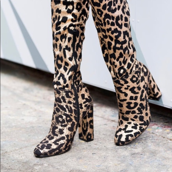 SHOEDAZZLE thigh high leopard boots - Picture 7 of 8